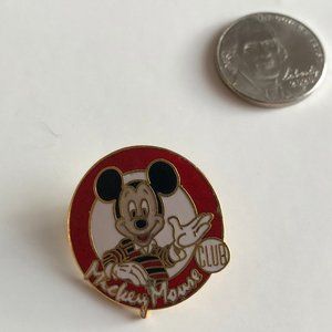 Disney Mickey Mouse Club Pin Red Black Rugby Shirt